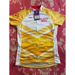 NWT Primal Woman's Cycling Jersey Burt's Bees Sport Cut SZ Large White & Yellow